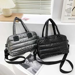 Cross Body Fashion Quilted Cotton Nylon Messenger Bag Large Capacity Shoulder Bag Color Zipper Designer Top-handle Bagsblieberryeyes