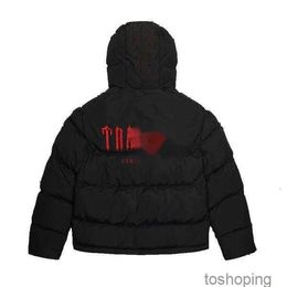 Trapstars London Decoded Hooded Puffer 2.0 Gradient Black Jacket Men Embroidered Thermal Hoodie Men Winter Coat Tops Xs-xlxmgi