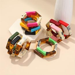 Bangle U Sun Fashion Colourful Geometric Hexagon Women'S Bracelets On Hand Charms Resin Bangles Bracelet For Girls From Jewelr2495