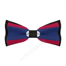 Bow Ties Polyester Laos Flag Bowtie For Men Fashion Casual Men's Cravat Neckwear Wedding Party Suits Tie