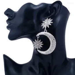 Dangle Earrings 2023 Moon Stars Fashion Jewellery Rhinestone Earring Bijoux