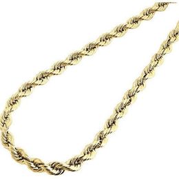 Mens Ladies 1 10th 10K Yellow Gold Fill 5 50MM Hollow Rope Chain 24 Inch Necklace2621