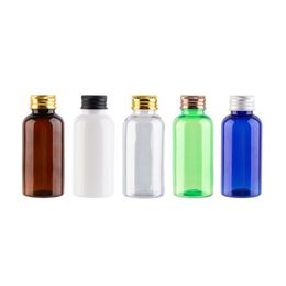 75ml Empty Refillable Plastic Container With Gold Silver Bronze Black Aluminium Screw Cap Lotion Toner Shampoo Bottles For Travel Penpa