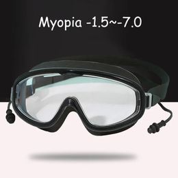 goggles 0 To -7.0 Myopia Optical Silicone Large Frame HD Clear Anti Fog Adjustable Swimming Goggles Diving Eyewear for Adult Men Women 231017