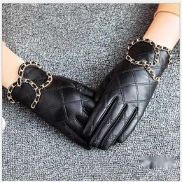 designer leather half-finger gloves womens sheepskin gloves leaking fingers short spring and autumn thin finger sleeves G23101715Z-6