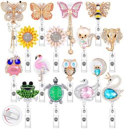 Other Office School Supplies L Retractable Name Card Badge Holder Crystal Id Reel Clip Rhinestone Cute Nursing With For Women Do S1719449