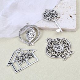 Pendant Necklaces 10PCs Charms For Jewellery Making Antique Vintage Pomegranate Silver Colour Filigree Earrings Necklace DIY