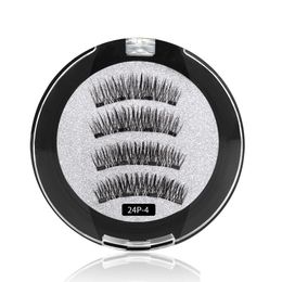 7style Four Magnetic Eyelashes 4PcsSet Handmade Magnetic False Eyelashes 3D Natural Eye Lashes Extension With Round Box ZZ