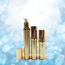 15PCS Portable Airless Pump Bottle Lotion Essence Gold Colour Empty Cosmetic Container 15ml 20ml 30ml Sscim Qxpwr