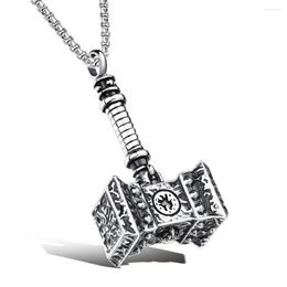 Choker Collar Hombre In Steampunk Hip Hop Stainless Steel Chain Gothic Vintage Hammer Pendant Necklace Jewelry For Men Colar270v