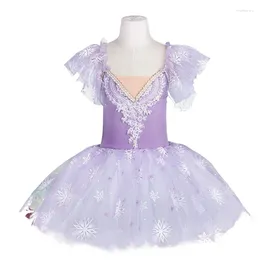 Stage Wear Ballet Dance Dress For Girls Pink Blue Sequined Ballerina Party Practise Clothes Gymnastics Leotard Dancewear