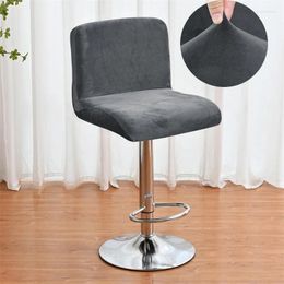 Chair Covers Super Soft Bar Velvet Fabric Short Back Stool Seat Slipcovers Stretch Elastic El Banquet Dining Small Case