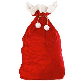 Gift Wrap Christmas Large Santa Claus Bags with Drawstring Cord Velvet Santas Present Sack for Xmas Toys Decoration 231017