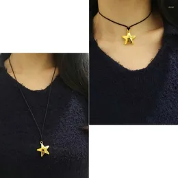 Pendant Necklaces Star Collar Necklace Adjustable Black Rope Choker Fashion Jewelry Neck Clavicle Chain