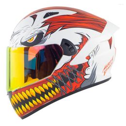 Motorcycle Helmets M-2XL White Red Full Face Biker Helmet Anti-Fall Accessories Breathable Head Protection Wear-Resistant Motocross