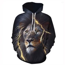Men's Hoodies 3D Lion Hooded Sweatshirts Pullovers Men/women Autumn/winter Animal Printed Print Couple