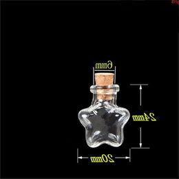 Pentagram Star Mini Cute Bottles Pendants Small Glass With Cork Transparent Clear Jars Gifts Vial 20pcs good qty Rlgcx