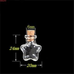 Pentagram Star Mini Cute Bottles Pendants Small Glass With Cork Transparent Clear Jars Gifts Vial 20pcs Free Shippinghigh qualtity Svnq Xtvr