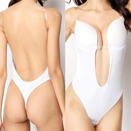 Bras Sets Party Dress Bodysuit Underwear Women Body Shaper Slips Backless Bra G-String Waist Trainer U Plunge Underdress Shapewear206v