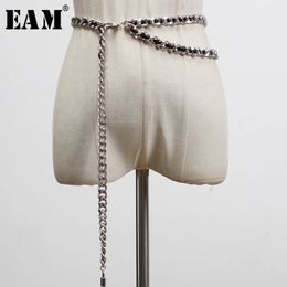 Other Fashion Accessories EAM Casual Waist Chains Pu Leather Braided Stylish Belt Personality Women Fashion All-match Spring 1U267 231013