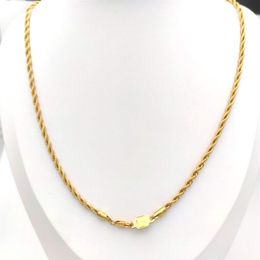 18K Connect Solid Fine Yellow Gold Filled 3mm Thin Cut Rope Chain Necklace Women 500mm 20 2921