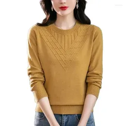 Women's Sweaters 2023 Spring And Autumn Knitwear Plus Size Round Neck Outer Sweater Loose Middle-Aged Mother Dressed Bottom