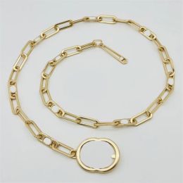 Cinture di design di lusso per donna Cintura a catena in oro alla moda Lettera classica Fibbia in metallo Accessori per abiti da donna Cintura da donna