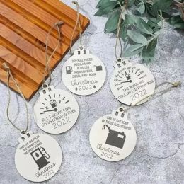 NEW Personality Wooden Gasoline Barrel Christmas Tree Room Decorations Crafts Pendants Home Decor Christmas Gifts FY3846
