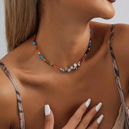 Choker Creative Colourful Natural Stone Necklaces For Women Niche Design Women's Birthday Party Gifts Jewellery Wholesale Direct Sales