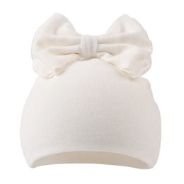 Caps Hats born Hat For Girls Princess Infant Baby Beanie With Bow born Baby Girl Hat Cap Cotton Spring Autumn Infant Beanie with Bow 231017