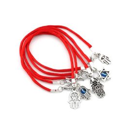 100Pcs Mixed Kabbalah Hand Charms Red String Good Luck Bracelets Men and women lucky bracelet244I