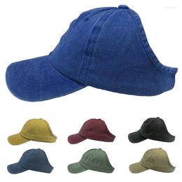 Ball Caps Summer Women's High Baseball Cap Outdoor Casual Sports Solid Colour Wash Cotton Sun Hat With Hole