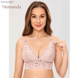 Maternity Intimates MOMANDA Lace Maternity Nursing Bra Breastfeeding Wirefree Lightly Padded Lingerie Bralette For Pregnant Women Lactation DD EL231017