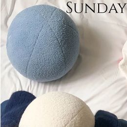 Plush Pillows Cushions Round Sofa Throw Pillows Plush Ball Shaped Solid Colour Chair Cushions Soft Cute Pillow for Office Chairs Originality Decor Home 231016