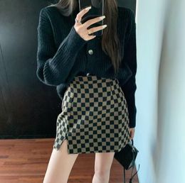 Summer women's casual pluz size MINI plaid branded dress temperament sexy dress desinger Eurpean style clssic work short skirt dress party club skirts