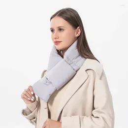 Scarves Winter Scarf For Women Fashion Down Cotton Neck Gaiters Plush Warmer Outdoor Cosy Neckerchief