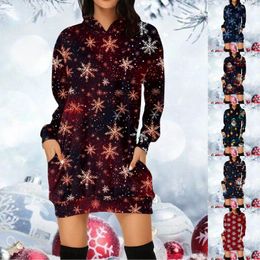 Women's Hoodies Womens Fashion Christmas Print Long Sleeve Hoodie Summer Dresses For Women Casual Beach Floral Dress