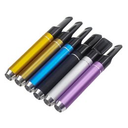 Cool Mini Aluminium Pipes Dry Herb Tobacco Catcher Taster Bat One Hitter Portable Innovative Smoking Digger Tube Cigarette Holder Dugout Plastic Tips