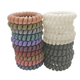 Lots 100 Pcs Size 5 5cm Gum For Accessories Ring Rope Hairband Elastic Hair Bands For Women Frosted Telephone Wire Scrunchy208t
