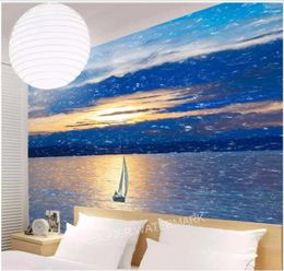 Wallpapers Custom Po 3d Wall Murals Wallpaper For Walls Mediterranean Beautiful Sailing Papers Home Decor
