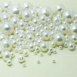 1000pcs lot Ivory ABS Faux Pearl Beads Spacer Loose Beads 4mm 8mm 10mm 12mm Jewerly Accessorie for DIY Making249W