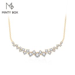 Pendant Necklaces MINTYBOX D Colour Luxurly k Gold Necklace for Women Soild 18K 14K 10K Ladies Jewellery Wedding Gift 231017