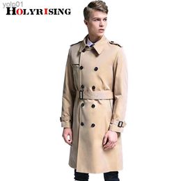 Men's Wool Blends Men Long Trench Coat windbreaker rainproof trench coat mens Cotton polyester classic British fashion raincoat 6XL NZ310L231017