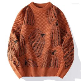 Men's Sweaters 2023 Fall Winter Top Quality Fashion Pumpkin Printed Christmas Pullovers Korean Design Mens Thick Warm Sweater Men