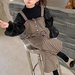 Clothing Sets Autumn Childrens Three Piece Set For Girls And Babies Korean Style Cotton Fashion 2023