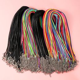 100pcs Leather Cord Necklace With Clasp Adjustable Braided Rope for Jewellery Making DIY Necklace Bracelet Supplies