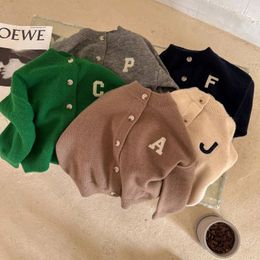 Pullover Kids Cardigan Sweaters Spring Autumn Baby Girl Clothes Solid Cotton Sweater Boys Children Clothing Knitted Kids Sweaters 231017