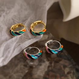 Hoop Earrings Mafisar Unique Design Geometric Shape Colourful Oil Dripping Big Size For Elegant Women Party Jewellery Accessories