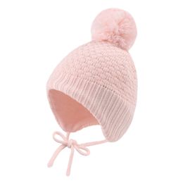 Caps Hats Winter Kids Girls Knitted Hat With Earflaps Toddler Knitted Cap for Girls Children Boys Warm Kids Bonnet Cap Accessories 231017