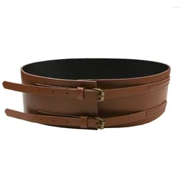 Belts Waist Belt For Cowboy Cowgirl With Double Vintage Dark Brown